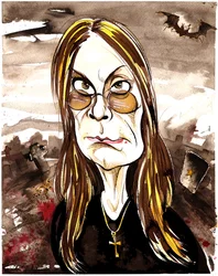 Ozzy Osbourne - caricature en couleur